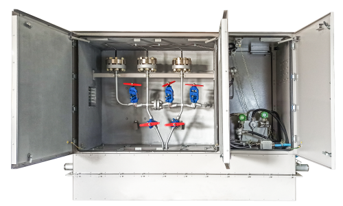 Блочно-шкафные  узлы учета пара ЭМИС-Эско 2210 на базе сужающих устройств